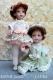 Bambole porcellana da collezione - Bambole porcellana Montedragone - Bambole artigianali in porcellana di bisquit, altezza: 30 cm Ester - 28 cm Laura.