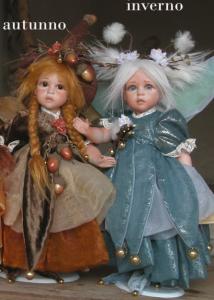 Fairy of Time: Autumn - Winter, Porcelain Fairy Dolls - Porcelain Fairy - Porcelain Fairies - Fairy Sculpture, handcrafted porcelain doll Biscuit. Height: 32 cm. Collection Montedragone. The price refers to a single doll.