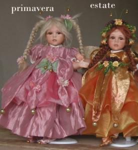 Fairies of Time: Spring, Summer, Porcelain Fairy Dolls - Porcelain Fairy - Porcelain Fairies - Fairy Sculpture, handcrafted porcelain doll Biscuit. Height: 32 cm. Collection Montedragone. The price refers to a single doll.