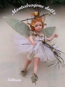 February Fairy, Porcelain Fairy Dolls - Porcelain Fairy - Porcelain Fairies (Small) - Fairy months be hung
