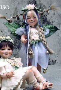 Cornflower, Porcelain Fairy Dolls - Porcelain Gnomes - Character porcelain bisque. Height 34 cm.