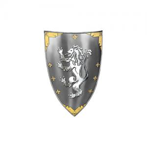 Scudo Claymore - Highlander, Armature elmi scudi - Scudi medievali - Scudo in ferro con decorazioni in metallo dorato