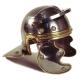 Ancient Rome - Roman Helmets - Roman helmet made of iron burnished handmade, has lowered the neck roll to protect the neck and shoulders, while the parafronte the paraguance and earmuffs have special brass-plated metal.