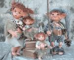 Fate Folletti di Porcellana - Folletti elfi in porcellana - Bambola in porcellana di bisquit, bambola artigianale, altezza: 35 cm