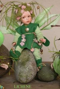 Elf doll: Lichen -  porcelain doll, Porcelain Fairy Dolls - Porcelain Fairies Elves - Elf doll: Lichen, porcelain doll,  porcelain bisque Height: 24cm,