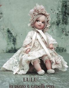 Lulu Doll Lace, Collectible Porcelain Dolls - Porcelain Dolls - Bisque Porcelain Dolls - Collectible porcelain doll named Biscuit LULU lace and real hair. Size: 9.4 inches (24cm).