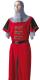 Medioevo - Abbigliamento medievale - Costume Riccardo Cuor Di Leone, tunica realizzata in velluto rosso e nero con i tre leoni. Prezzo riferito alla sola tunica.
