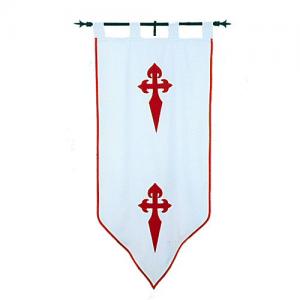 Banner Santiago Double Take, Medieval - Medieval Clothing - Cotton depicted two crosses of Santiago on both sides.