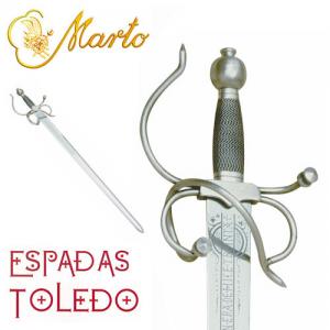 Spada Colada, Spade e Armi antiche - Spade collezione - Lama in acciaio Toledo a doppio filo e punta, decorata con incisioni nella parte superiore.
