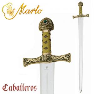Ivanhoe Sword, Swords and Ancient Weapons - Legendary Swords - Sword of Ivanhoe has a steel blade until shelled medium and metal hilt with brass arms of the hilt decorated with two lions faced.