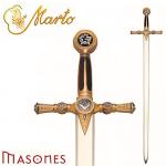 Swords and Ancient Weapons - Templar Swords - Swords with oval section steel blade, hilt in molten gold with silver metal inserts depicting symbols of the Masonic tradition.