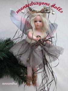 Fairy November, Porcelain Fairy Dolls - Porcelain Fairy - Porcelain Fairies (Small) - Fairy months be hung