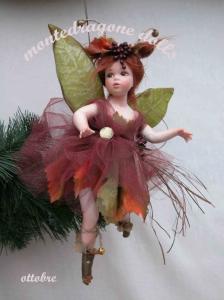 October Fairy, Porcelain Fairy Dolls - Porcelain Fairy - Porcelain Fairies (Small) - Fairy months be hung