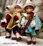 Collectible Porcelain Dolls - Dolls Porcelain Fairy Tales - Personage porcelain bisque, Pinocchio  seriously happy, height 45 cm.
