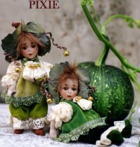 Doll elf: Pixie, Porcelain Fairy Dolls - Porcelain Fairies Elves - Doll elf: Pixie, bisque porcelain personage. Height: 18cm. The price refers to a single doll.