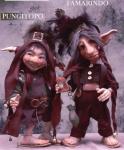 Porcelain Fairy Dolls - Porcelain Gnomes - Pungitopo and Tamarind Porcelain Gnome Doll - Pungitopo: 12.6 in (32 cm) - Tamarindo: 14.2 in (36 cm). Gnome Elf Sculpture, handcrafted porcelain doll bisque,
Montedragone Collection,
