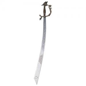 Scimitar seventeenth century, Swords and Ancient Weapons - Daggers and Sabres - Saber with curved blade of steel, a cutting edge, decorated with arabesques and oriental symbols.