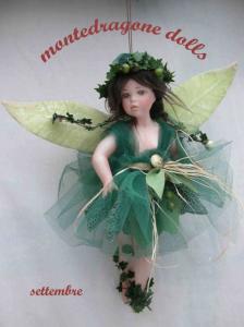 September Fairy, Porcelain Fairy Dolls - Porcelain Fairy - Porcelain Fairies (Small) - Fairy months be hung
