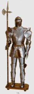Armatura  medievale, Armature elmi scudi - Armature Medievali - Armatura medievale: Stemma Scudetto, armatura da esposizione in alluminio.