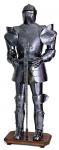 Armours - Medieval Armour - Renaissance armor aluminum, burnished color, hand-finished leather and fitted with wooden base and sword,