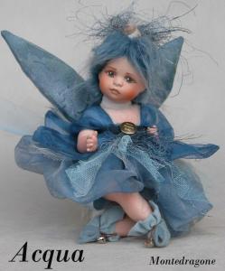 Fairy of the Elements (large), Porcelain Fairy Dolls - Porcelain Fairy - Porcelain Fairies - Fairy of the Elements, porcelain dolls of bisque, height: 8.7 in -(22 cm). Collection Montedragone. The price refers to a single doll.