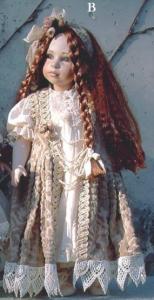 Porcelan Doll: Adelina (B), Collectible Porcelain Dolls - Porcelain Dolls - Bisque Porcelain Dolls - Porcelan Dolls with accessories, Certificate of Authenticity and an beauty collectors box, Original Limited Edition Collectible Porcelain dolls,  height: 48 cm.(18.9in)