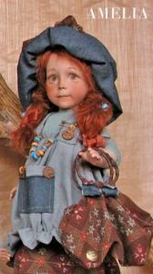 Amelia bambola in porcellana, Bambole porcellana da collezione - Bambole in porcellana, Novità - Bambola artigianale in porcellana di biscuit Montedragone, altezza: 42 cm,
prevista con occhi dipinti