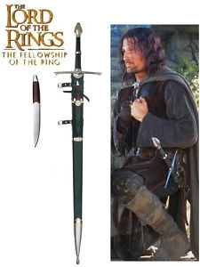 Spada Strider, Mondo del Cinema - Signore degli Anelli - Spade e Armi - Spade Signore degli Anelli - Spada Aragorn con fodero e pugnale, Aragorn è uno dei protagonisti de Il Signore degli Anelli.