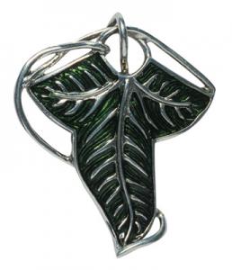 Leaf of Lorien -  silver pendant, World Cinema - The Lord of the Rings - Jewellery - Gold and Silver - Leaf of Lorien -  silver pendant, This brooch is realized in silver and enamelled by green. It comes in a cardboard box.