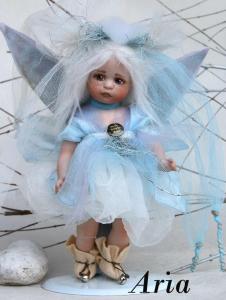 Fairy of the Elements (large), Porcelain Fairy Dolls - Porcelain Fairy - Porcelain Fairies - Fairy of the Elements, porcelain dolls of bisque, height: 8.7 in -(22 cm). Collection Montedragone. The price refers to a single doll.