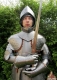 Armours - Medieval Armour - Wearable medieval armor (shiny) made of steel, handmade with wood base and steel sword.