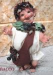 Porcelain Fairy Dolls - Porcelain Fairies Elves - Elf Doll: Bacchus, bisque porcelain personage, Height: 26 cm, handmade doll,