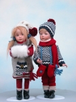 Bambole porcellana da collezione - Bambole in porcellana, Novità - Bambini in Inverno, Bambole in porcelana - Bambole da collezione in porcellana di biscuit, altezza 29 cm.