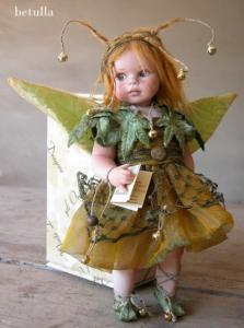 Fay Birch, Porcelain Fairy Dolls - Porcelain Fairy - Porcelain Fairies - Fairy Sculpture, handcrafted porcelain doll Biscuit. Height: 11.8 in (30 cm). Collection Montedragone.