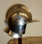 Armours - Medieval Helmets - Burgonet helmet for armor, helmet called Burgundy, is a type helmet with headgear, face uncovered.