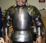 Armours - Medieval Body Armour - Medieval breastplate, composed of four pieces, complete protection of the chest and back, made of brushed stainless steel with leather straps.