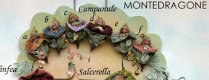 Fatine in porcellana Campanule, Bambole porcellana da collezione - Bomboniere in porcellana - Fatine da collezione in porcellana di Bisquit 12 cm circa.