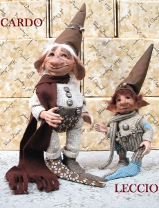 Cardo, Fate Folletti di Porcellana - Folletti elfi in porcellana - Personaggi in porcellana di bisquit Altezza: 32/50 cm circa.