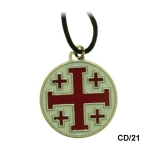 Gioielli - Gioielli Templari medievali - Ciondolo Cavalieri Santo Sepolcro, realizzato in metallo placcato argento trattamento anallergico; viene fornito con il suo cordoncino in cotone.