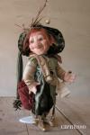 Porcelain Fairy Dolls - Porcelain Fairies Elves - Elf Doll: Cypress, bisque porcelain personage,  Height: 35cm, handmade doll,