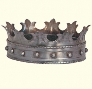 Corona Medievale, Medioevo - Oggettistica medievale - Oggetti Medievali - Riproduzione di una corona usata nel Medioevo, indossabile, interamente realizzata in acciaio lavorata a mano,