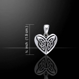 Pendente Eternal Heart, Gioielli - Gioielli Celtici - Ciondolo a rappresentare il cuore celtico, simbolo d'amore eterno, Argento 925/100. Misure: 1,9 cm.