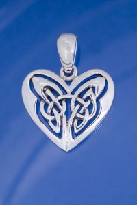 Pendente Eternal Heart, Gioielli - Gioielli Celtici - Ciondolo a rappresentare il cuore celtico, simbolo d'amore eterno, Argento 925/100. Misure: 1,9 cm.