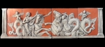Terrecotte Pompei Ercolano Museum - Bassorilievo in Terracotta liberamente ispirato alll’Ara di Domizio Enobarbo, conservato a Monaco, Glyptothek. Roma, 100– 70 a. C. Sono raffigurate due delle Nereidi a dorso di tritoni. Le Nereidi figlie di Nereo e della ninfa Doride, ancelle degli dei del mare, sono nell’atto di introdurre il corteo di Anfitrite e Posidone stessi.