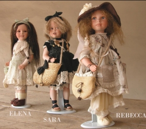Porcelain Doll Elena, Collectible Porcelain Dolls - Porcelain Dolls - Bisque Porcelain Dolls - Collectible doll porcelain bisque certified Made in Italy. Size: 15 in -38 cm.