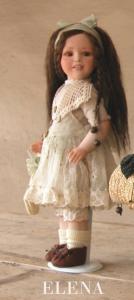 Bambola Elena, Bambole porcellana da collezione - Bambole porcellana Montedragone - Bambola da collezione in porcellana di biscuit certificata Made in Italy, dimensione: 38 cm.
