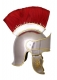 Ancient Rome - Roman Helmets - Attic helmet with plume, 1.6 mm steel, This complex replica follows the example of helmets worn at 
about 300 BC in ancient Athens.
The flexible cheek guards are covered with leather at the inside.