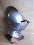 Armours - Medieval Helmets - Medieval helmet with hinged visor, worn by men, usually in combination with a full plate.