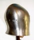 Armours - Medieval Helmets - Venetian sallet (barbute), attached to the head and ribs marked by a median line between the front and neck. Opening facial U, which leaves the face uncovered.