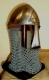 Armature elmi scudi - Elmi medievali - Elmo normanno con nasale smontabile e camaglio (IX - XIII Secolo), in uso nel medioevo. Interamente realizzato in ferro lavorato a mano.